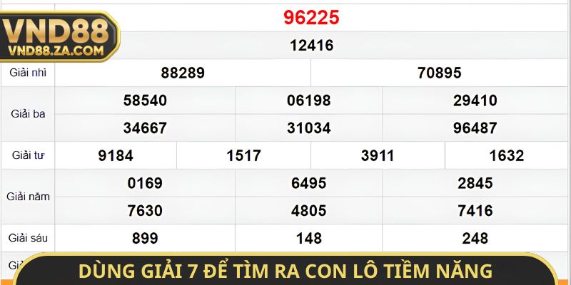 Dùng giải 7 để tìm ra con lô tiềm năng