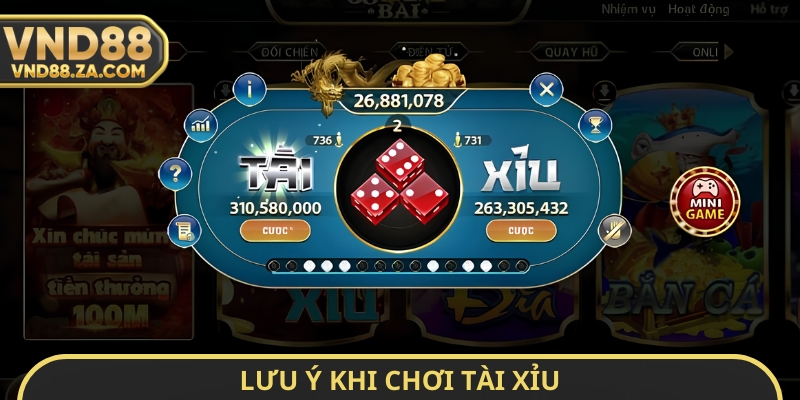 Lưu ý khi chơi tài xỉu