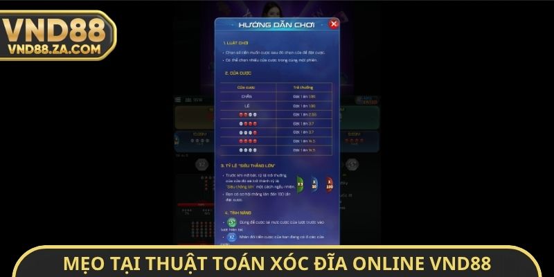 Mẹo tại thuật toán xóc đĩa Online VND88 có bịp không