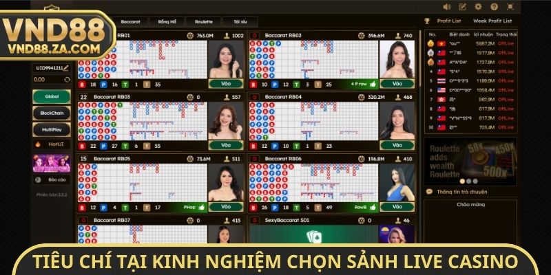 Tiêu chí tại kinh nghiệm chọn sảnh Live Casino uy tín